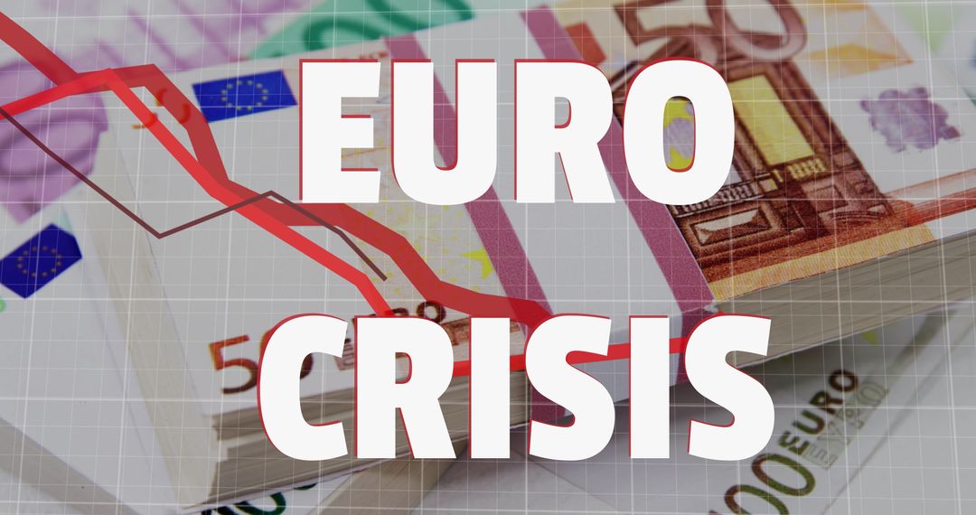 Euro Currency Crisis Concept with Falling Graph