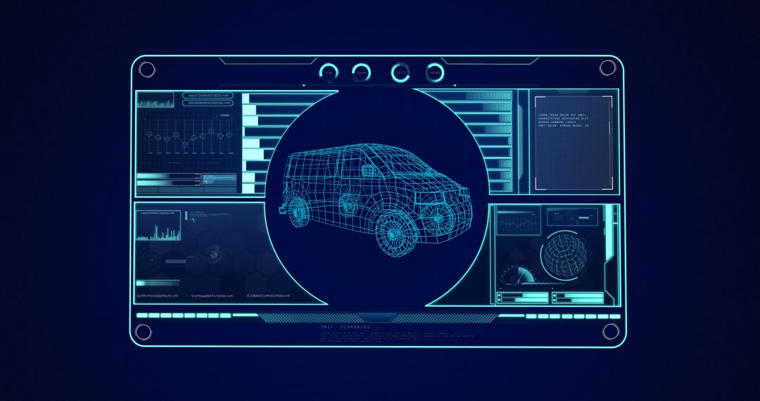 3D Car Diagram with Digital Analytics Interface