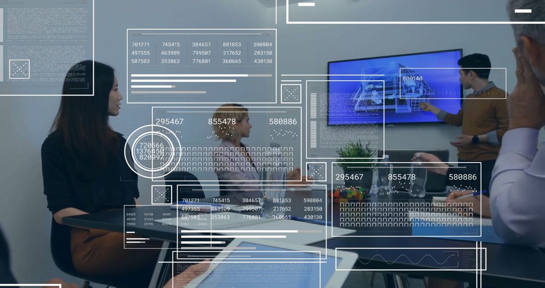 Diverse Team Analyzing Data and Financial Strategies in Modern Office