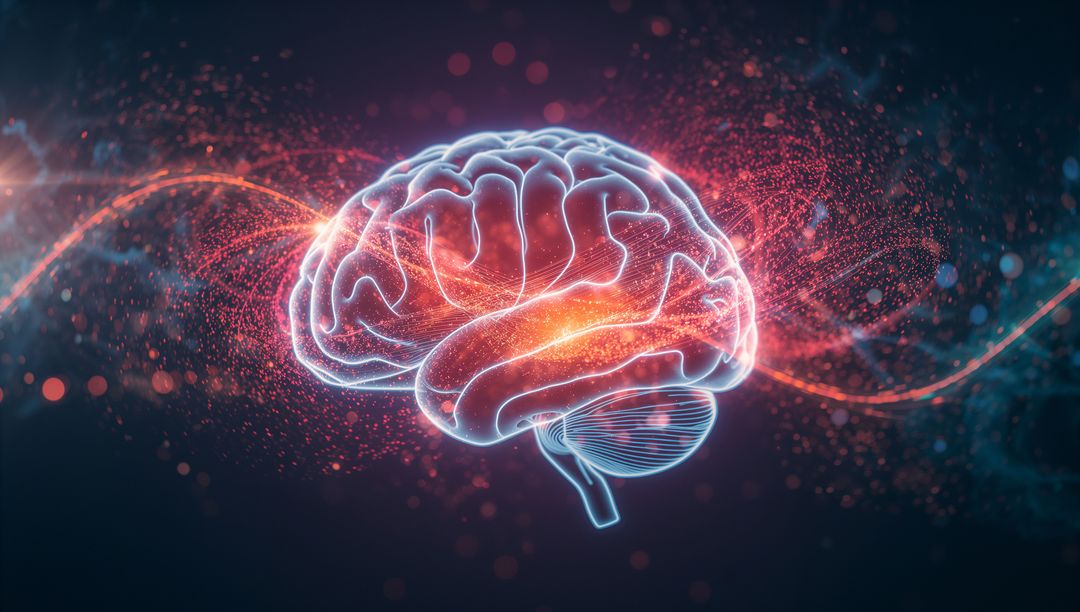 Futuristic Neural Pathways with Glowing Brain