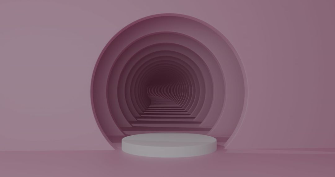 Modern Abstract Tunnel in Monochrome Pink Hues