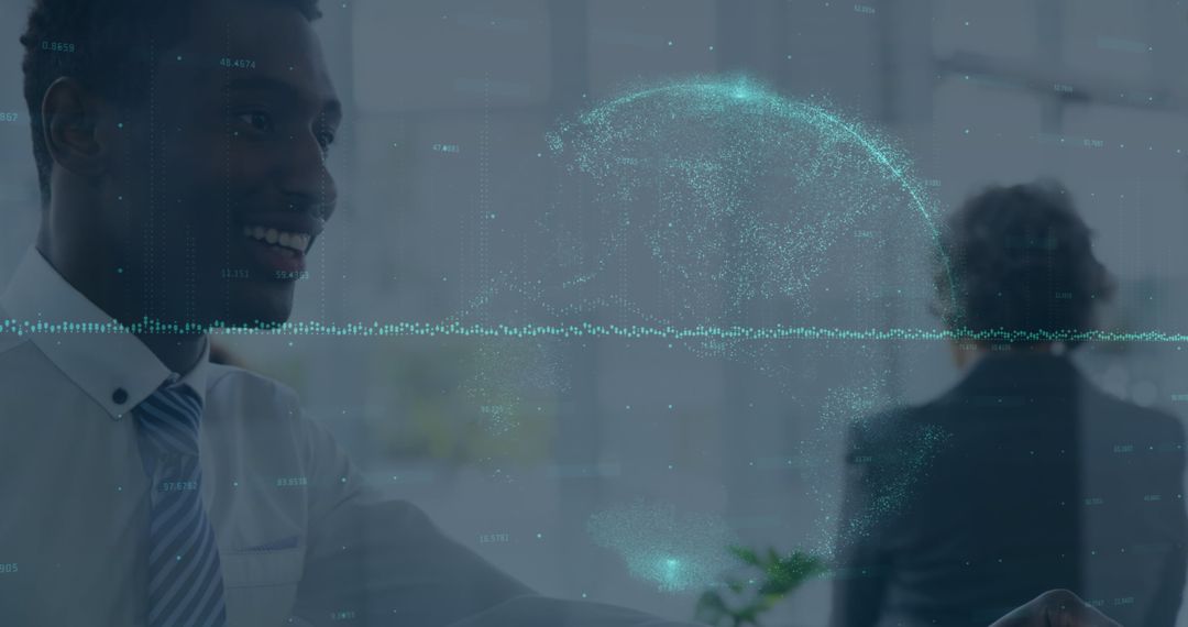 Businessman Analyzing Global Financial Data Growth Concept