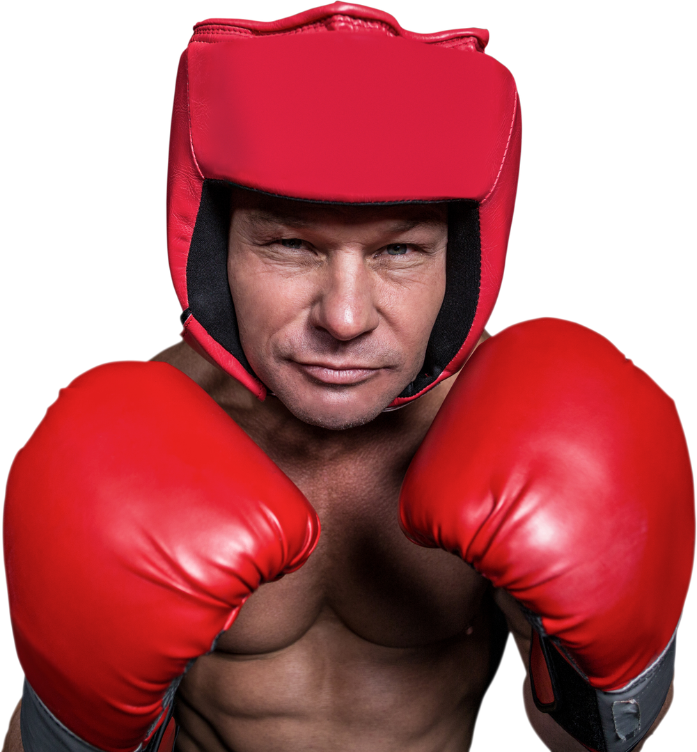 Driven Boxer Wearing Red Gloves And Headgear Transparent Background - Download Free Stock Images Pikwizard.com