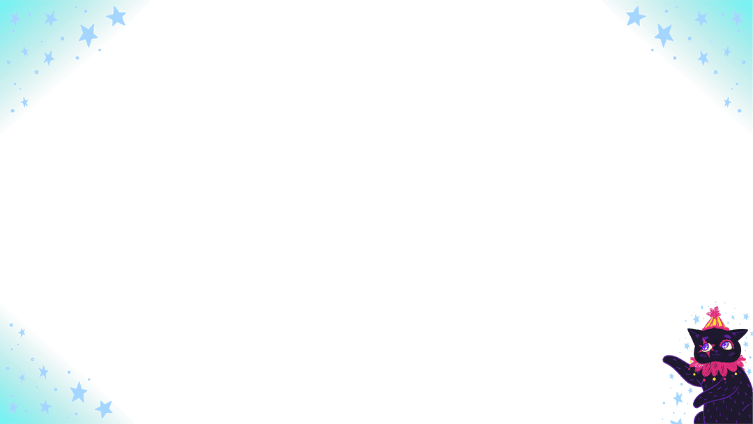 Whimsical Transparent Cat with Stars and Party Theme