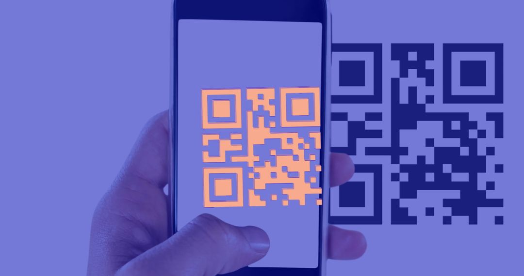 Scanning QR Code on Smartphone with Digital Overlay