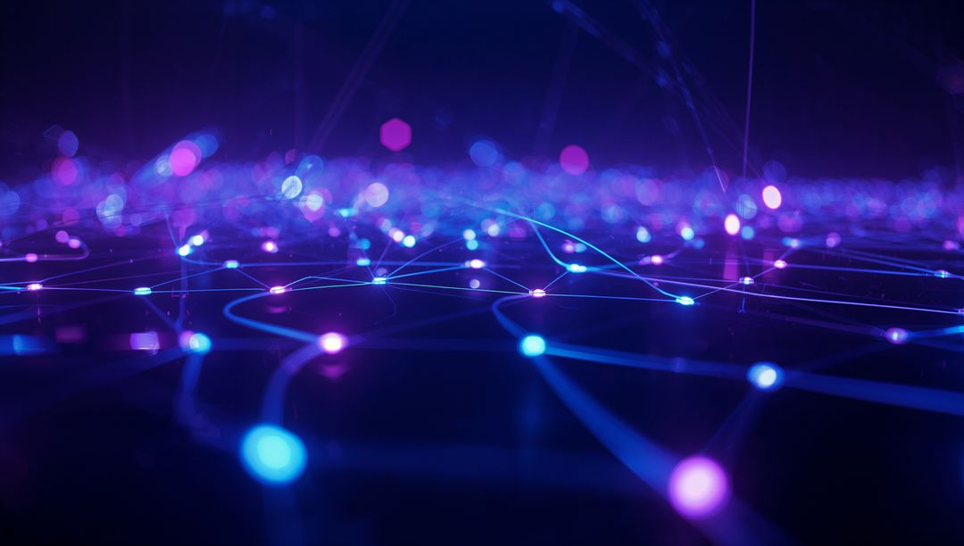 Glowing Network Grid of Virtual Connectivity on Dark Digital Plane