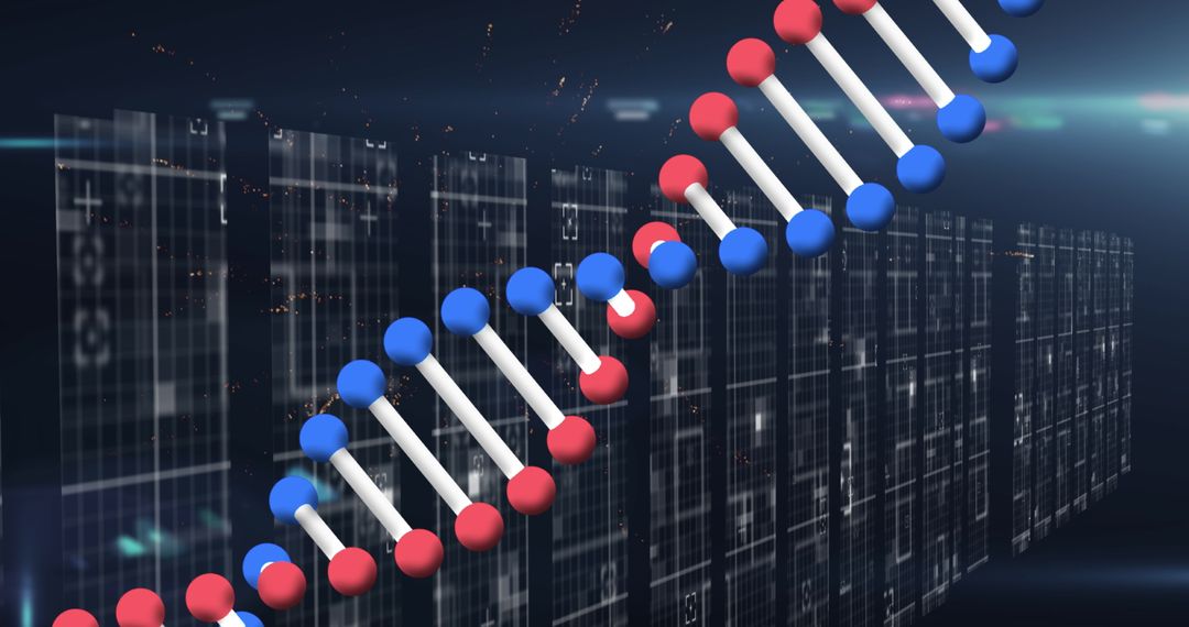 DNA Helix Against Abstract Fireworks Background