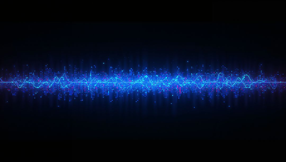 Futuristic Neon Blue Digital Sound Wave Abstract