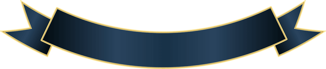 Elegant Blue Ribbon Banner with Transparent Background