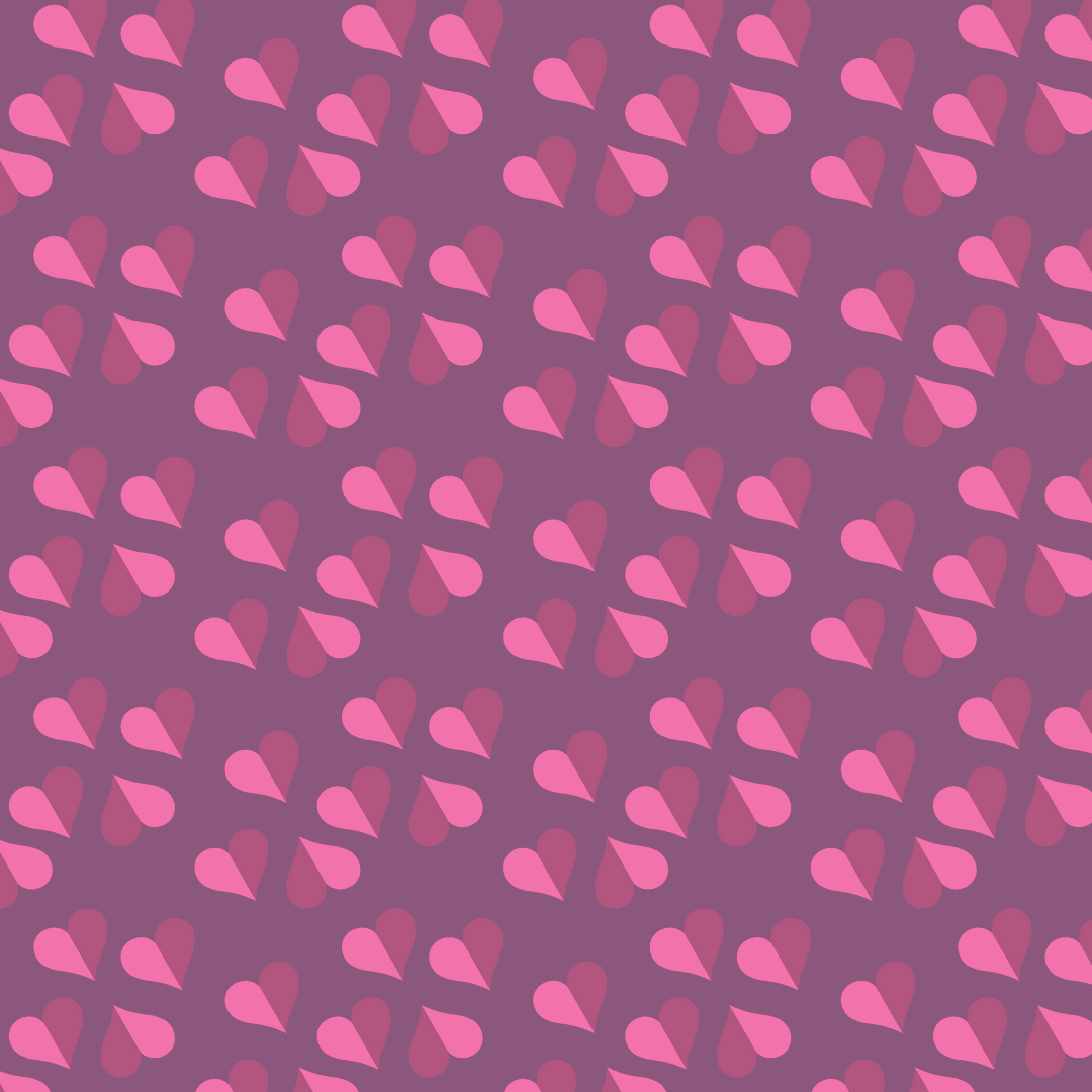Transparent Pink Heart Pattern on Purple Background