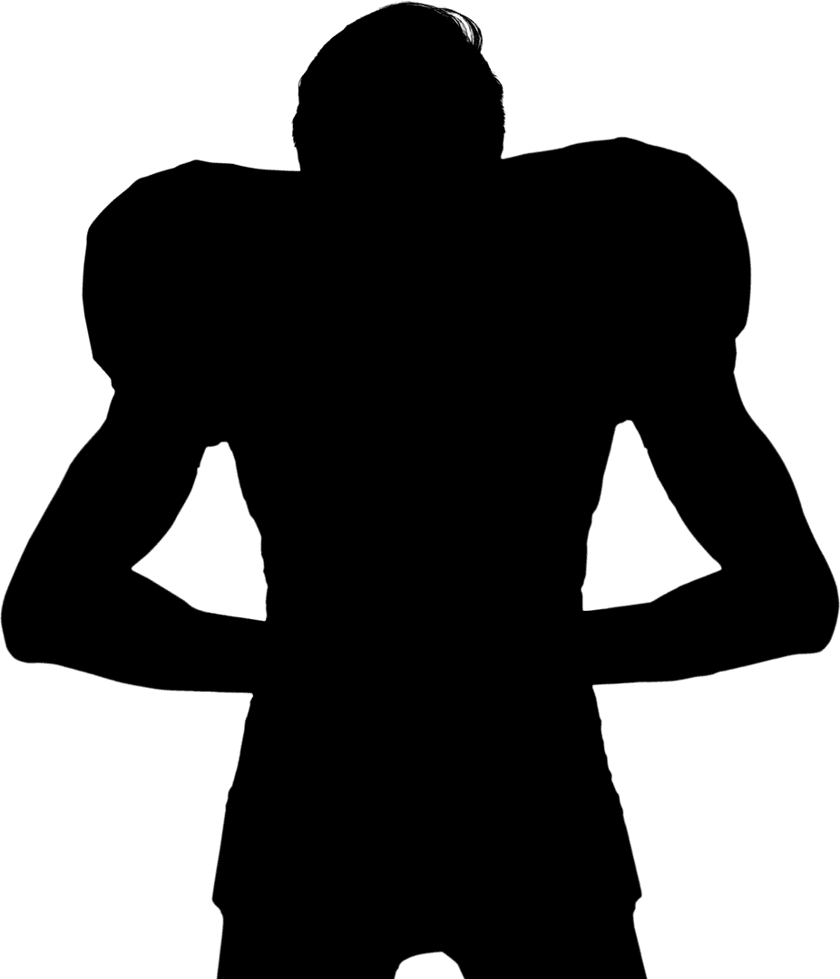 Silhouette of American Football Player in Transparent Format