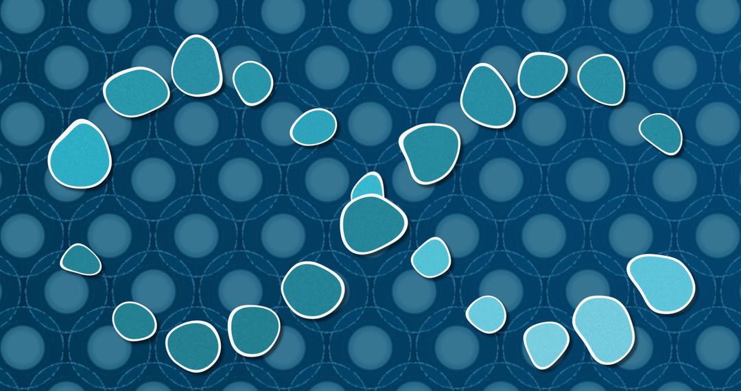 Abstract DNA Helix Representation on Blue Cellular Background