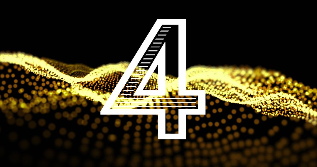 Dynamic Wave and Number Four Overlay with Futuristic Effect