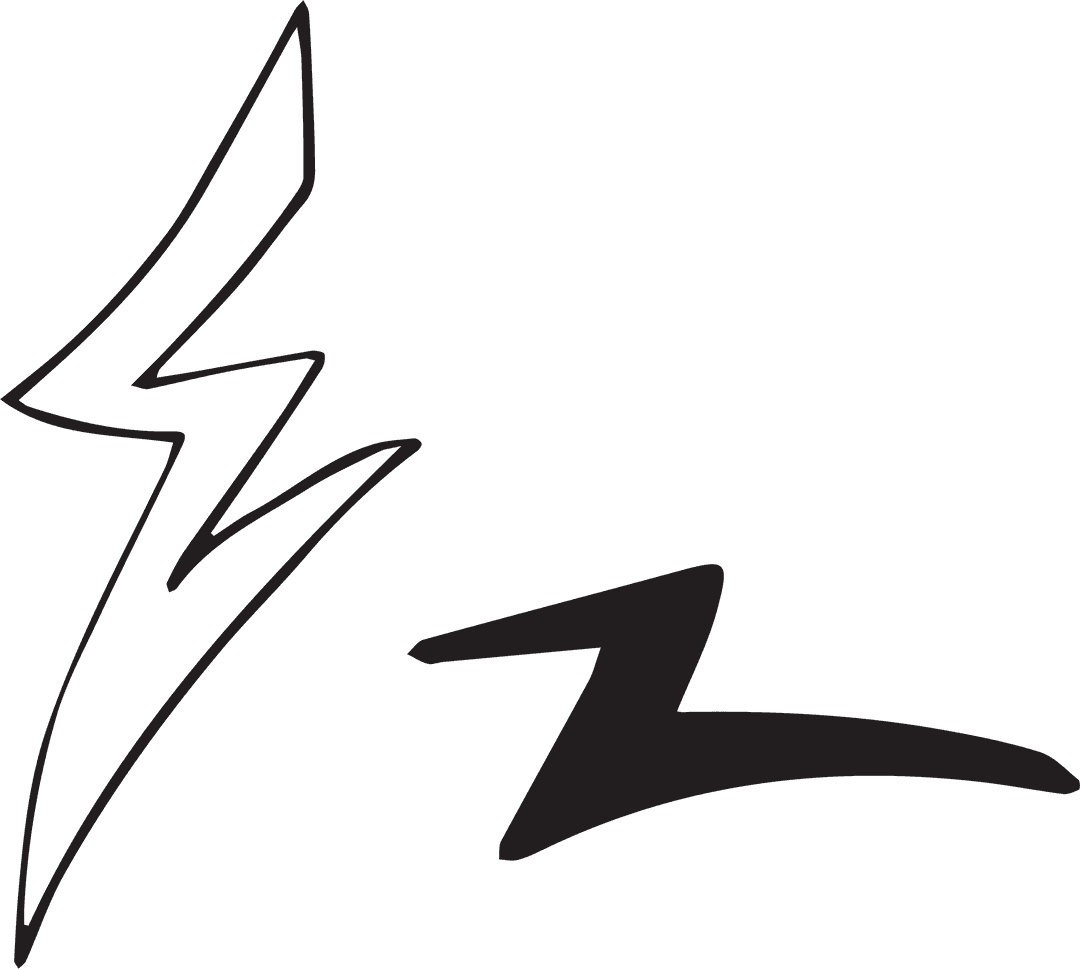 Transparent Black Lightning Bolt Illustration with Copy Space