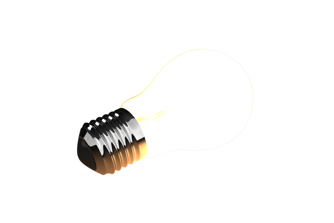 Digital Light Bulb Illustration on Transparent Background - Download Free Stock Images Pikwizard.com