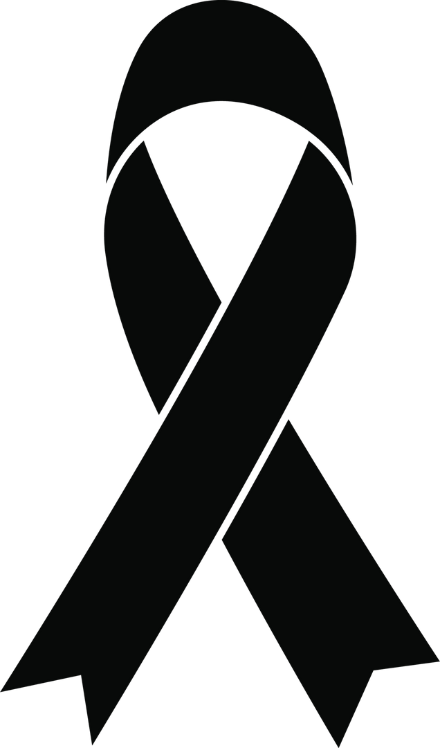 Black Ribbon Vector on Transparent Background for Health Awareness and Remembrance - Download Free Stock Images Pikwizard.com