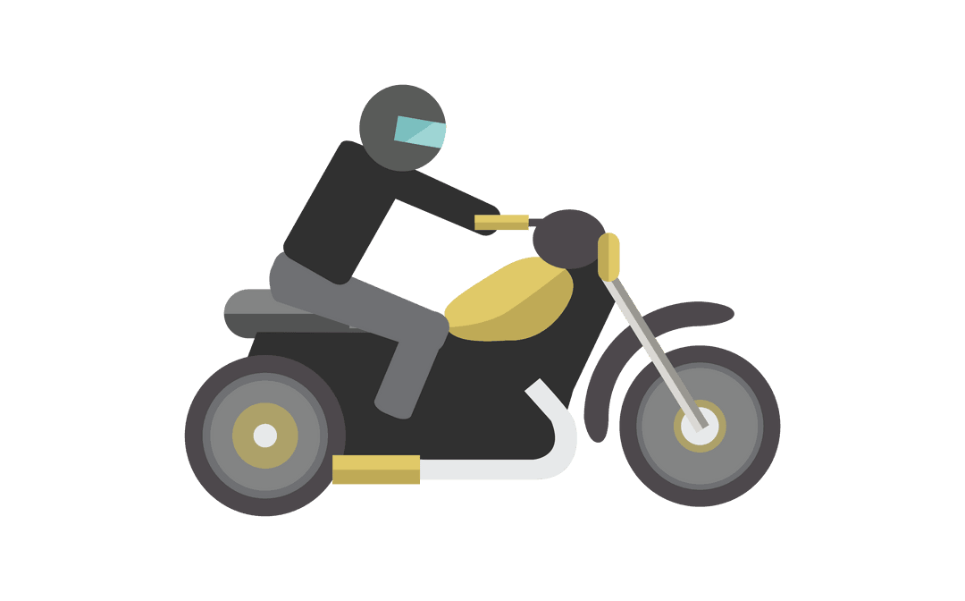Vector Illustration of Motorcyclist on Transparent Background