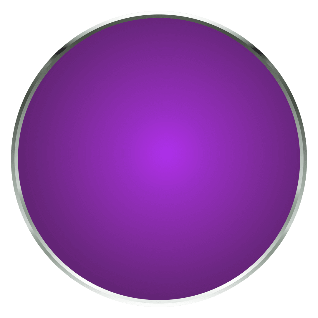 Digital Purple Circle with Silver Frame on Transparent Background