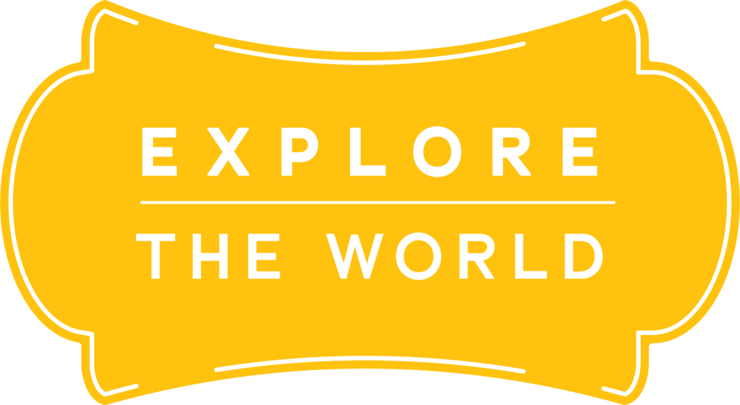 Explore the World Yellow Tag on Transparent Background