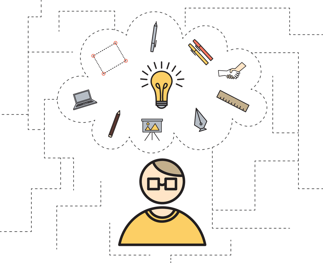 Transparent Illustration Symbolizing Creativity and Problem Solving