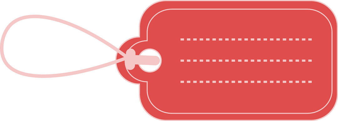 Red Gift Label on Transparent Background for Celebration