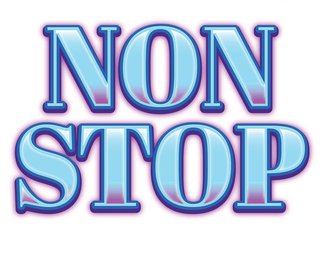 Non Stop Digital Text on Transparent Background