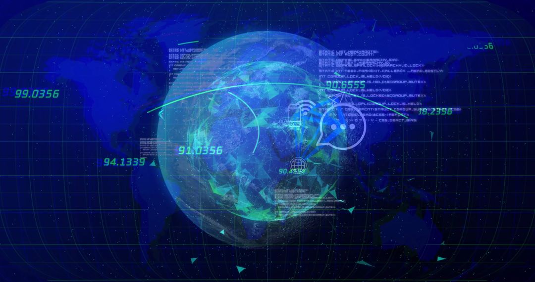 Futuristic Digital Earth Hologram with Technology Interface