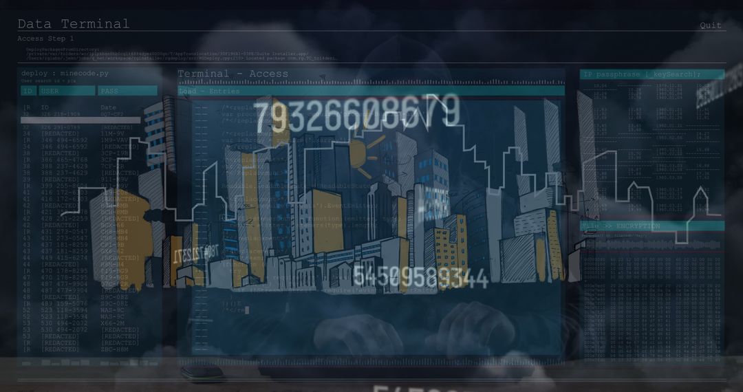 Futuristic Data Processing Through Digital Cityscape