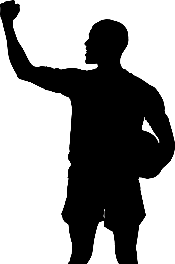 Silhouette of Man Engaged in Sport on Transparent Background