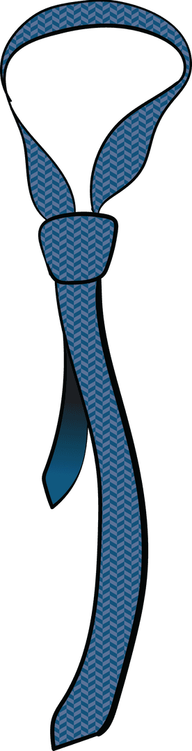 Blue Geometric Pattern Tie Vector on Transparent Background