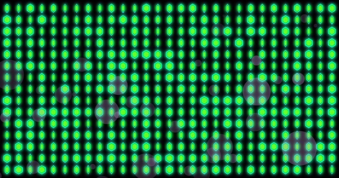 Glowing Green Light Array on Dark Background