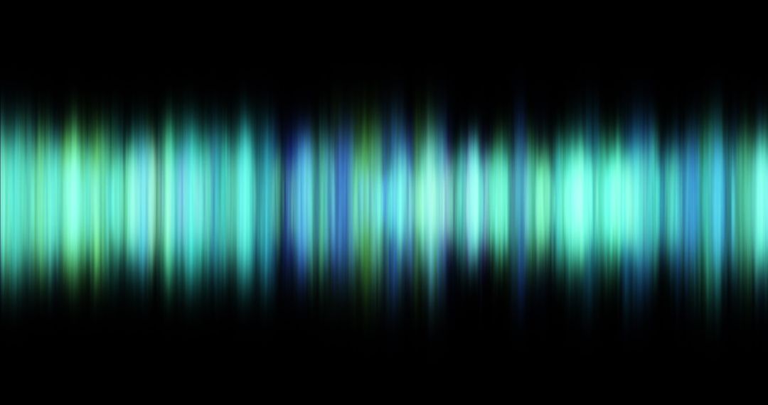 Abstract Green and Blue Pulsating Lines on Black Background