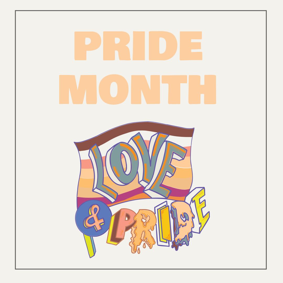 LGBTQIA Pride Month Celebration Poster with Colorful Flag
