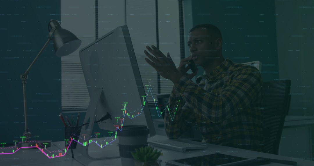 Professional Analyzing Stock Market Trends on Desktop Monitor