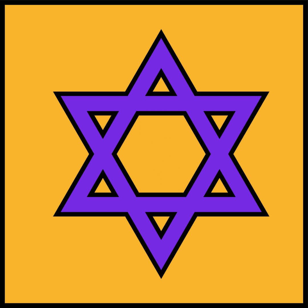 Purple Geometric Six-Pointed Star on Transparent Background