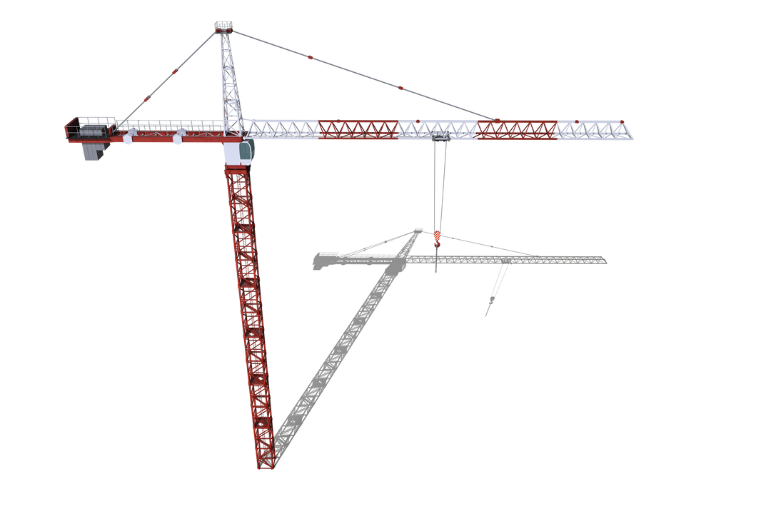 Transparent Area of Detailed Red and Silver Construction Crane - Download Free Stock Images Pikwizard.com