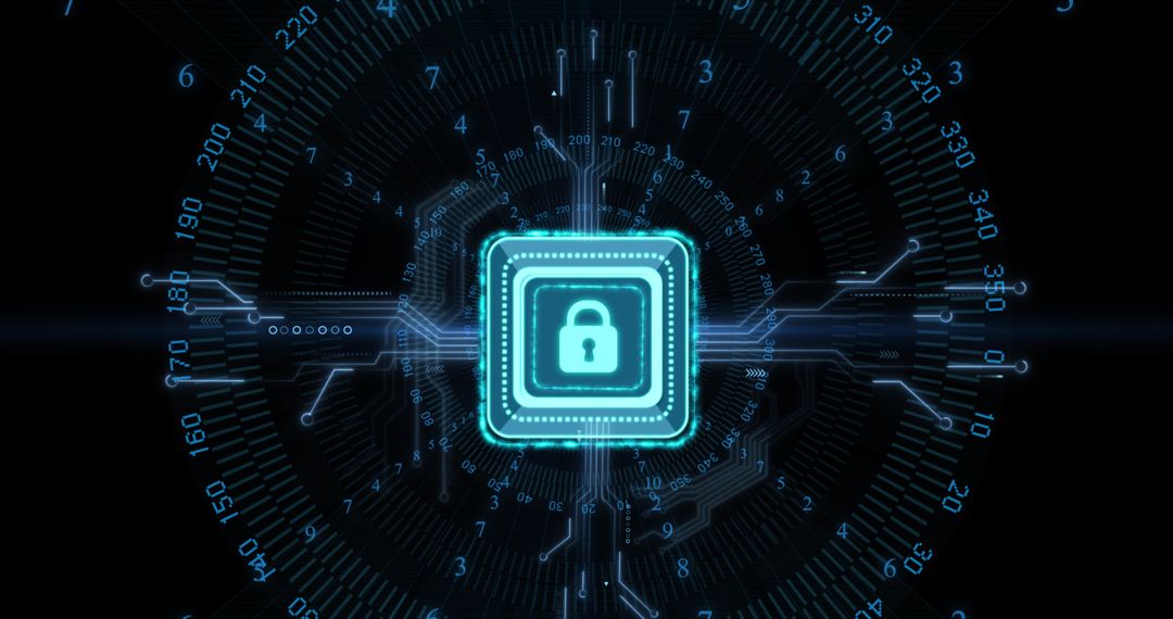 Digital Data Protection with Cybersecurity Lock and Connection