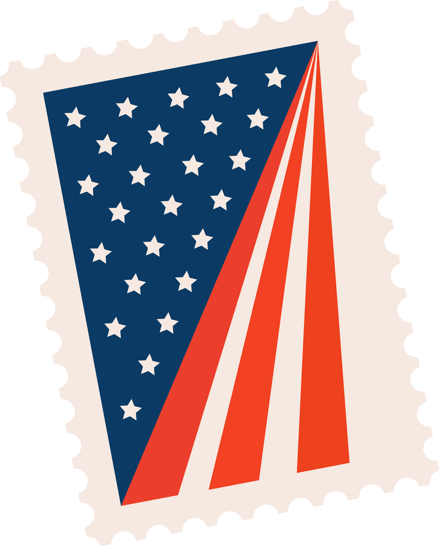 Patriotic Stars and Stripes Stamp with Transparent Background