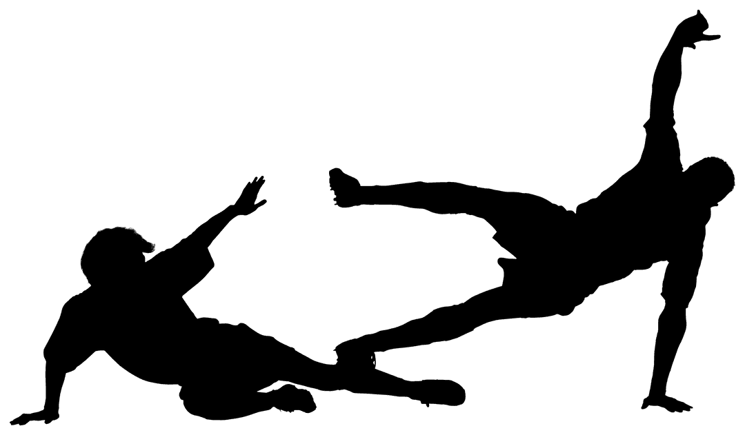 Transparent Silhouette of Football Players in Action Graphic