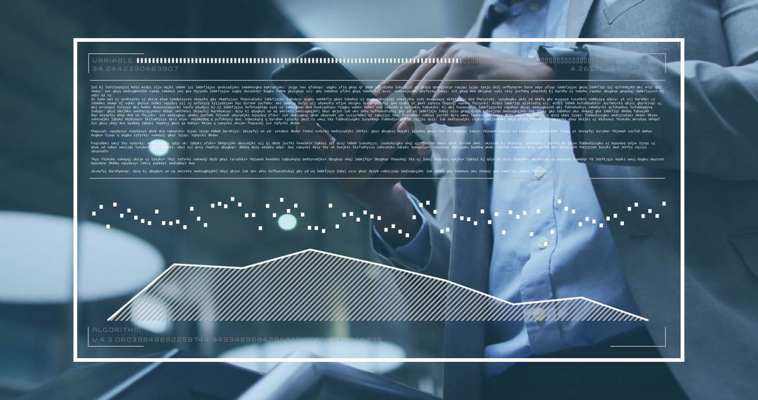Businessman Analyzing Data with Smartphone and Graph Overlay