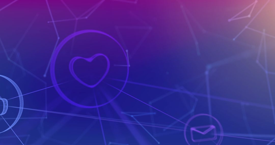 Abstract Digital Heart Icon with Technological Network