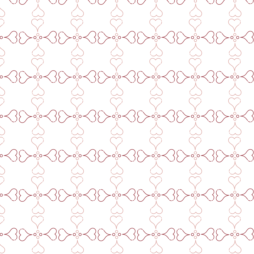 Transparent Pattern with Red Hearts Creating Romantic Design