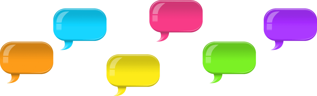 Bright Multicolored Transparent Speech Bubble Icons