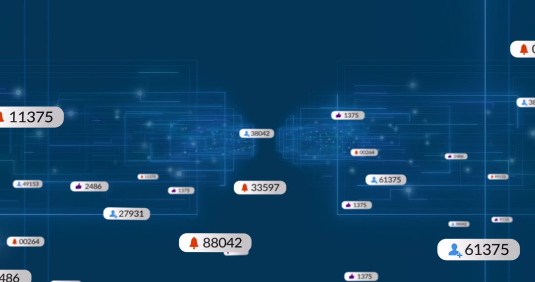 Digital Analytics Dashboard with Highlighted Data Metrics in Network Style