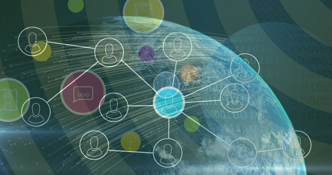 Global Digital Network and Data Infographic