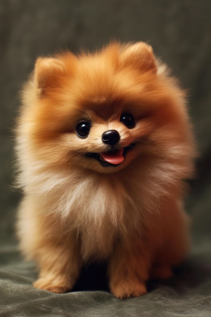 Adorable Pomeranian Puppy With Fluffy Fur and Bright Eyes - Free Images, Stock Photos and Pictures on Pikwizard.com