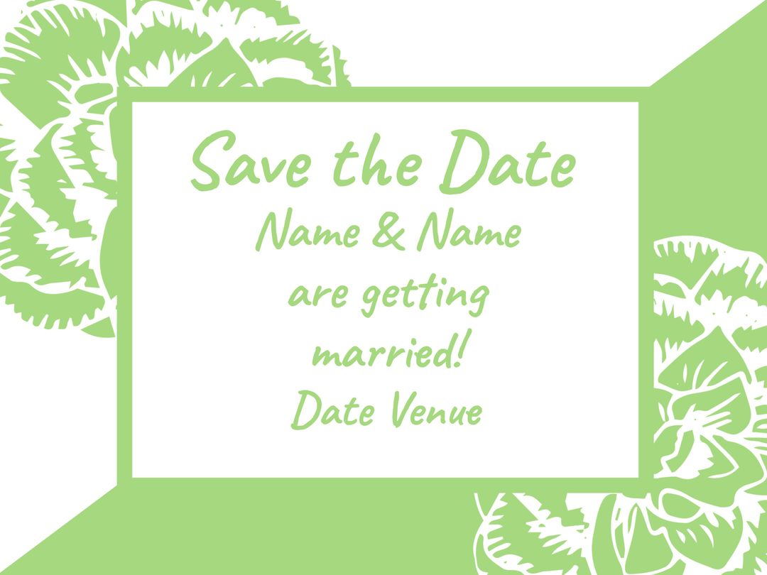 Greenery-Themed Wedding Invitation Save the Date Card - Download Free Stock Templates Pikwizard.com