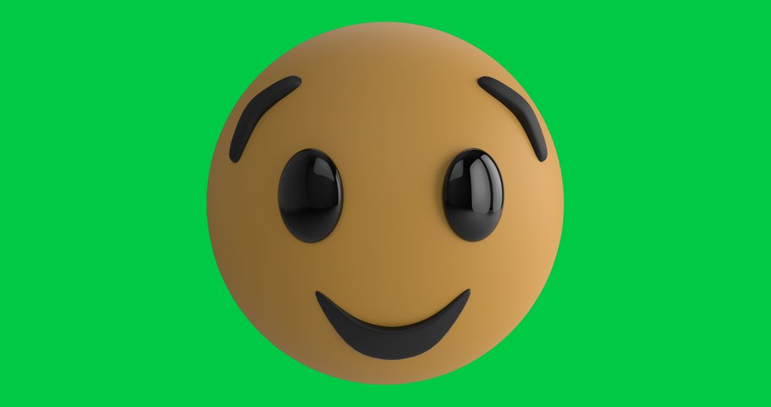 3D Winking Emoji On Green Background with Falling Confetti