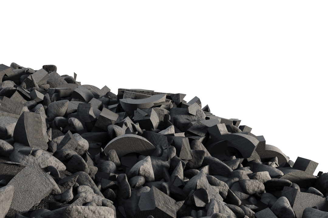 Transparent Construction Pile Concrete Debris Background