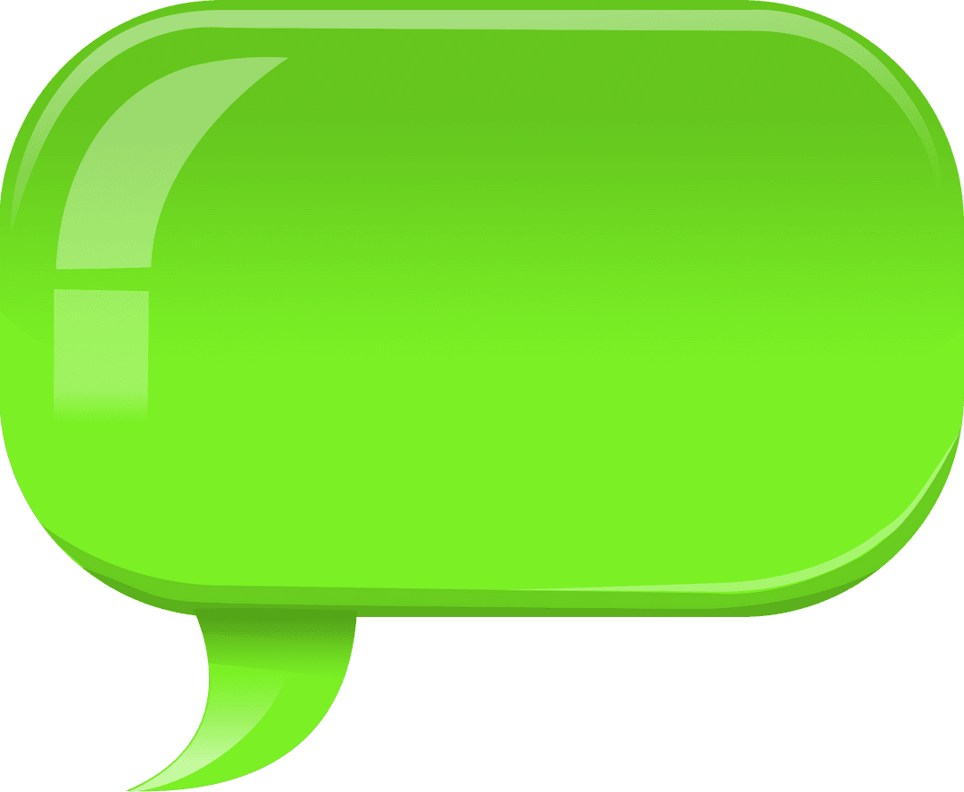 Green Transparent Speech Bubble Icon for Communication Settings